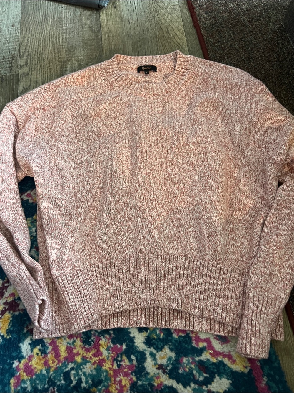 Quince Cozy Crewneck Sweater - Dusty Pink